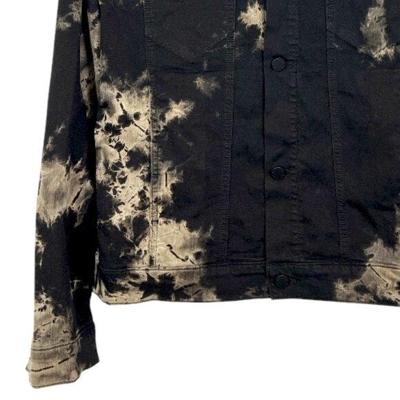 Monfrere Dean Stretch Denim Jacket Sandstorm Tie Dye Medium Black Pre-Loved - Picture 2 of 6